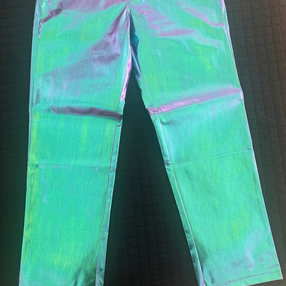 Amy Lynn metallic faux leather jeans